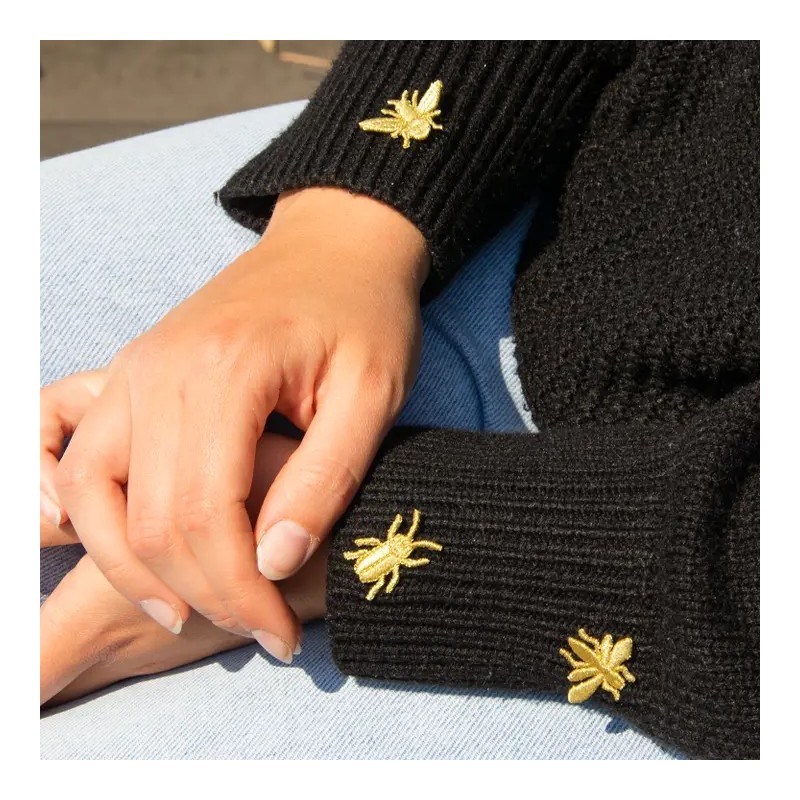 Broches brodées - Botanopia - trio d'insectes dorés