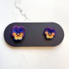 Broches brodées - Botanopia - 2 pins florale violette