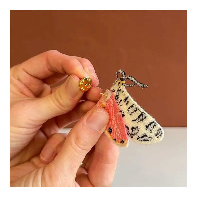 Broche brodée - Botanopia - papillon tigre