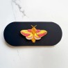 Broche brodée - Botanopia - papillon érable rosé