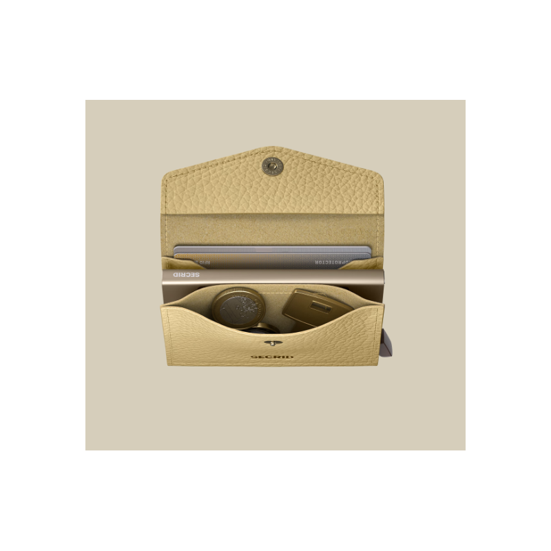 Porte-cartes - secrid - enveloppe pebble butter yellow
