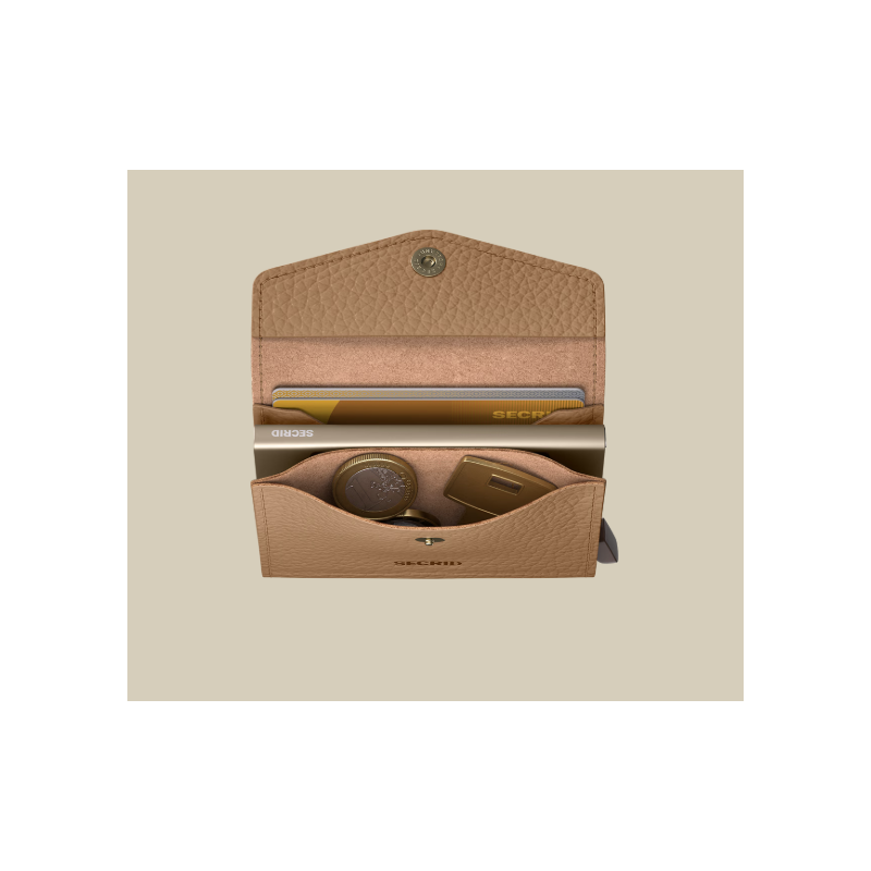 Porte-cartes - secrid - enveloppe pebble cappuccino