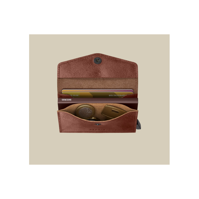 Porte-cartes - secrid - enveloppe vintage cognac