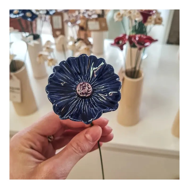 fleur en ceramique - naturotheke - Bleuet