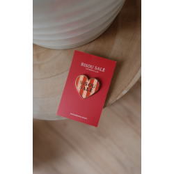 Pin's - breizh - coeur rayé bisou salé