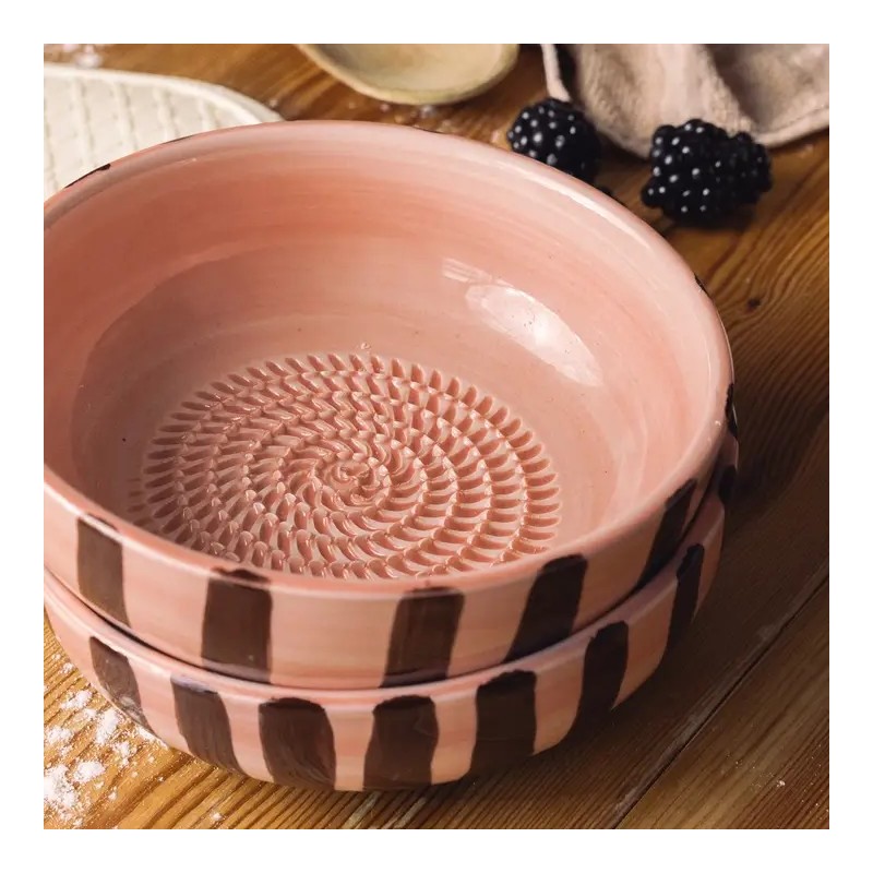 Râpe à ail en céramique - alfar - rose marron - grand