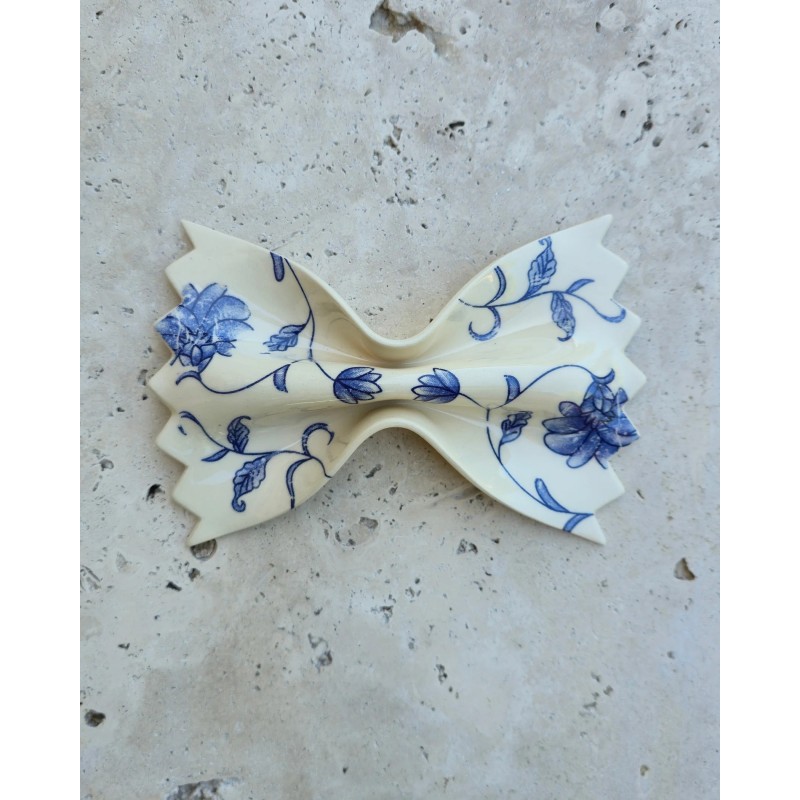 Farfalle céramique - MF atelier - fleurs bleues