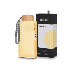 Parapluie-ombrelle mini anti-uv double protection - anatole - jaune lin - Lumen