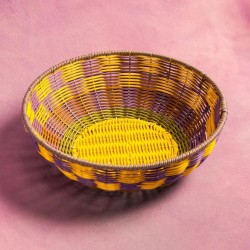 Corbeille - Maegen - Bol Tissé - Jaune/Lilas
