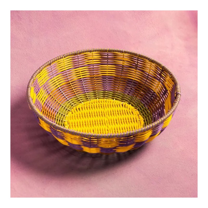 Corbeille - Maegen - Bol Tissé - Jaune/Lilas