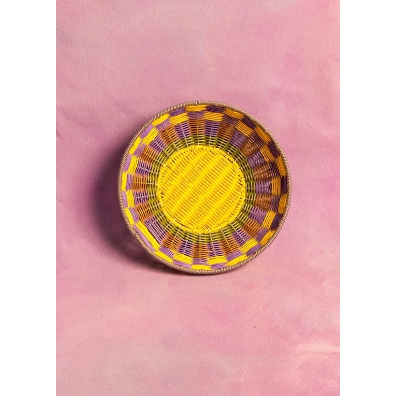 Corbeille - Maegen - Bol Tissé - Jaune/Lilas