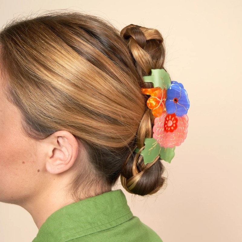 Pince à cheveux - coucou suzette - grand bouquet de fleurs