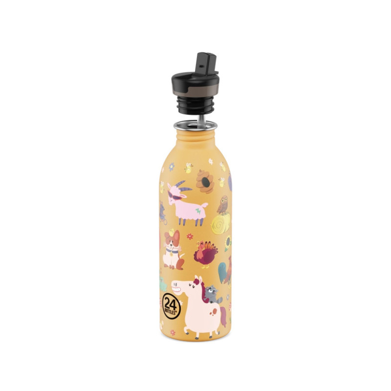 Bouteille inox 500 ml - 24bottles - kids bottle farm friends