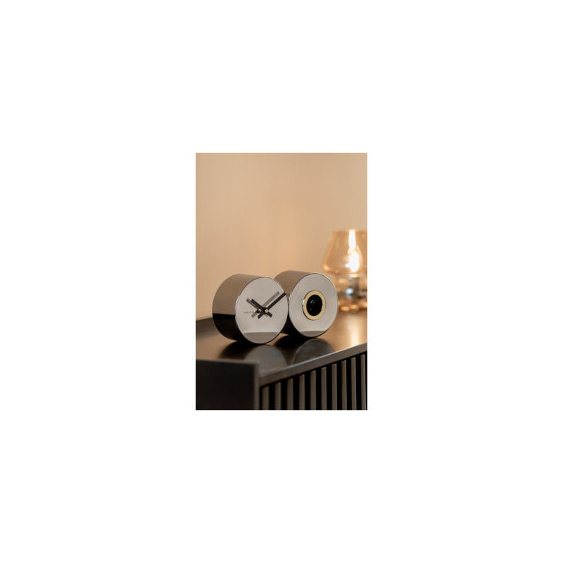 Pendule - present time - duo cuckoo - plated chrome