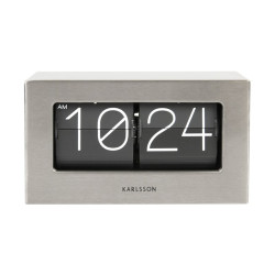 horloge - present time - boxed flip - brushed steel