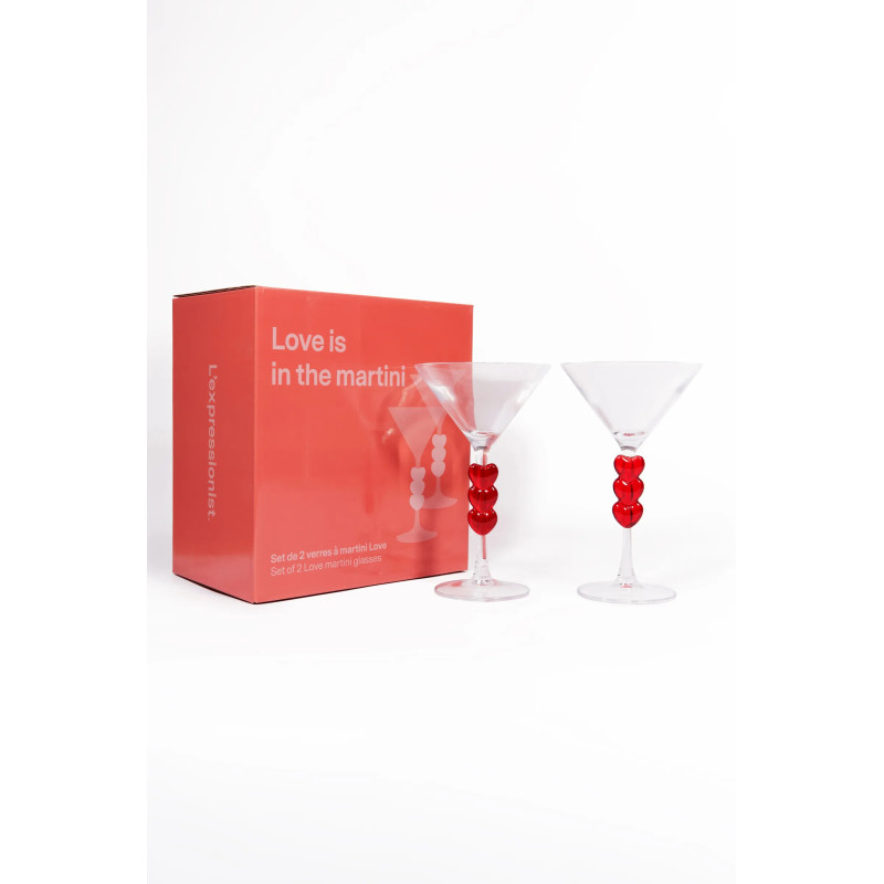 Coffret 2 verres Martini coeurs - L'espressionist