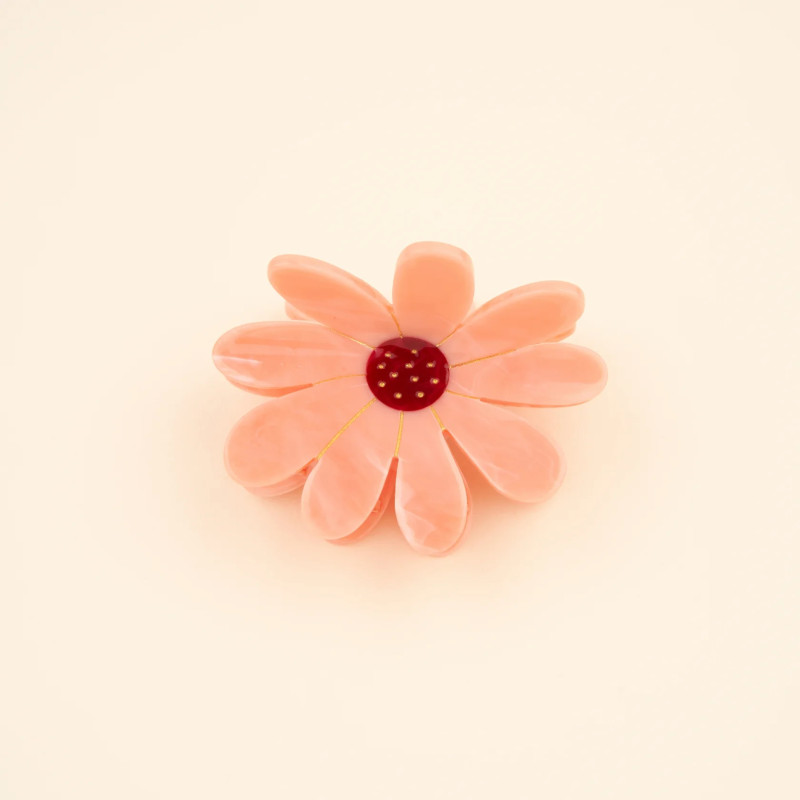 Pince à cheveux - coucou suzette - fleur rose