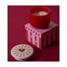 Bougie - gh - 226g -  Charmed red glass with heart ceramic - wild Fig and rose