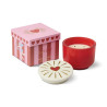 Bougie - gh - 226g -  Charmed red glass with heart ceramic - wild Fig and rose