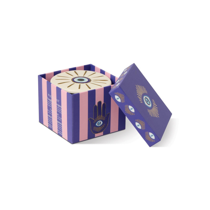 Bougie - gh - 226g -  Charmed blue glass with evil eye ceramic - incense and smoke