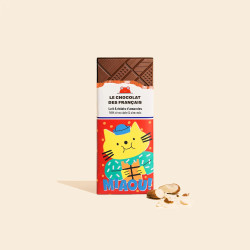 Tablettine 25gr - le chocolat des français - Miaou - Lait éclats d'amandes