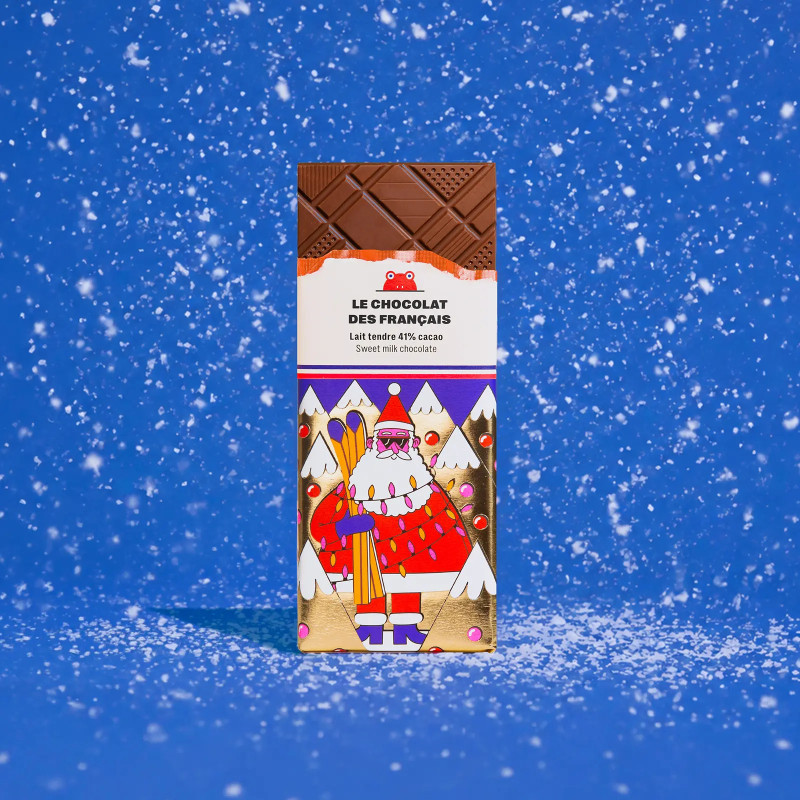 Tablette 80gr - le chocolat des français - noël - lait bioablette 80gr