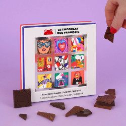 Coffret 9 carrés de chocolat - le chocolat des français