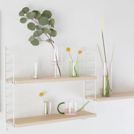 VASE 2EN1 VERRE - BLOCK DESIGN - PINK-GREEN