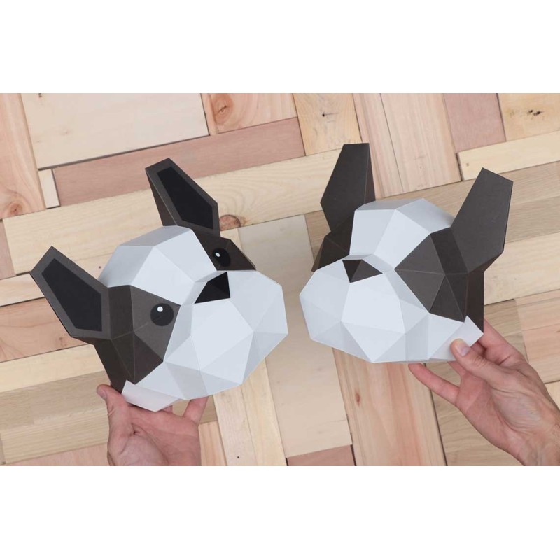 Trophée origami papier - assembli - bulldog - frenchie puprophée origa