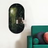 Sticker magnetique - groovy - marbre vert - ovale 47x90ticker magnetiq