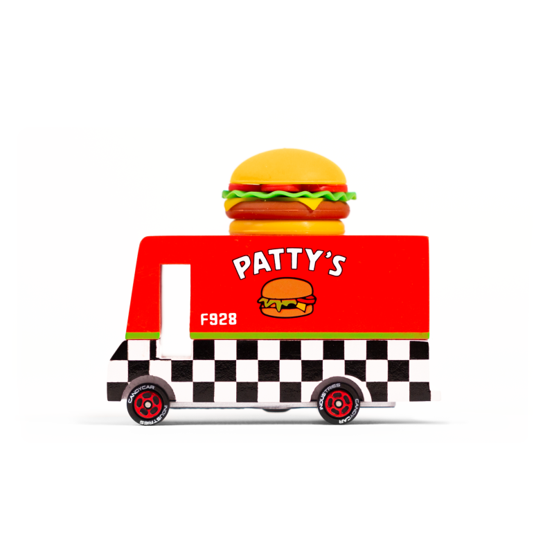 VOITURE EN BOIS - CANDYLAB - FOODTRUCKS - PATTYS HAMBURGER VAN