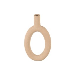 VASE CERAMIQUE - PRESENT TIME - RING OVAL SAND BROWN