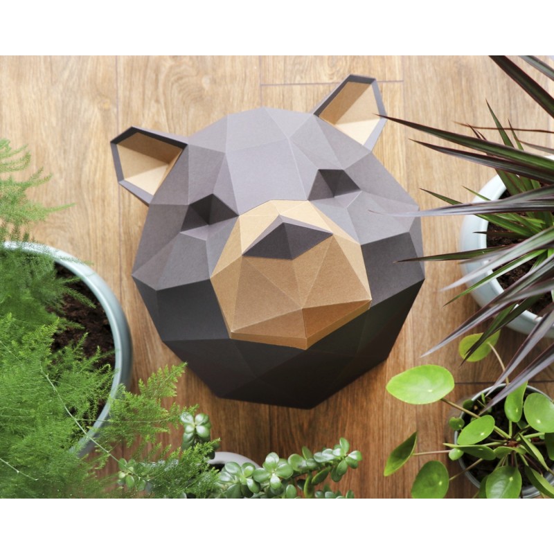 Trophée en papier origami - diy - grizzlyrophée en papier origami - di