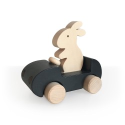 BRIKI VROUM VROM - BUNNY CAR - NOIR - JOUET EN BOIS - L'interprète Concept Store