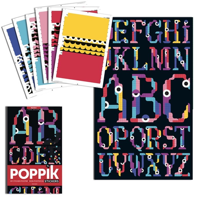 Mon poster en stickers - poppik - alphabeton poster en stickers - popp