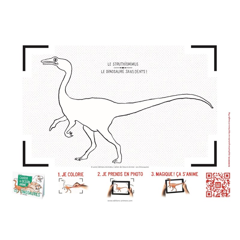 Cahier coloriage - ed animees - cahier dessin anime dinosaures