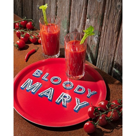 PLATEAU - JAMIDA - ROND 31CM - BLOODY MARY ROUGE