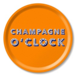 PLATEAU - JAMIDA - ROND 31CM - CHAMPAGNE O CLOCK ORANGE